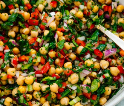 Mediterranean garbanzo bean salad